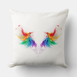 Fluffy Rainbow Wings Cushion