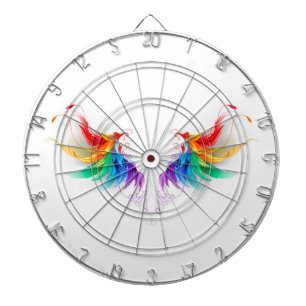 Fluffy Rainbow Wings Dartboard