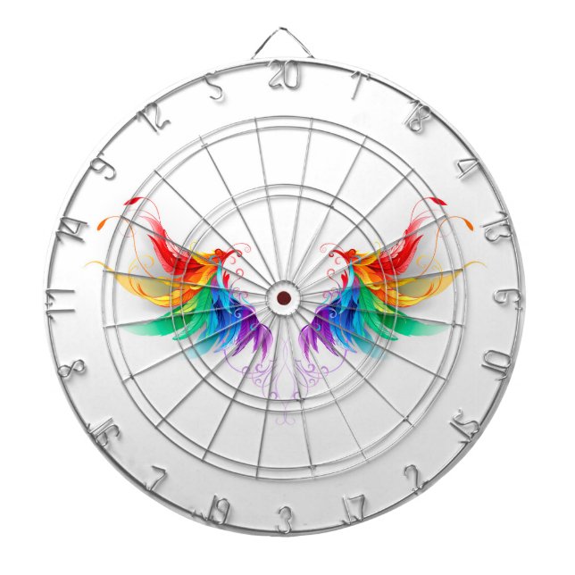 Fluffy Rainbow Wings Dartboard (Front)