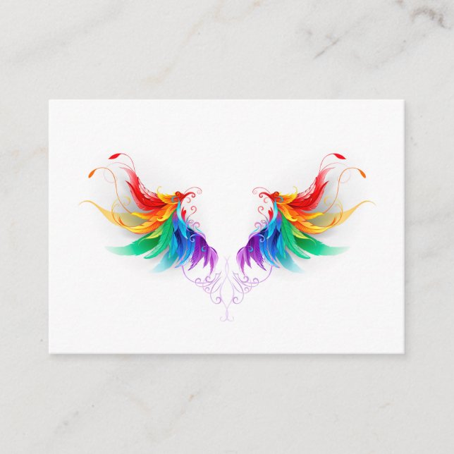 Fluffy Rainbow Wings Enclosure Card (Front)