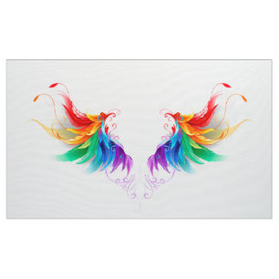 Fluffy Rainbow Wings Fabric
