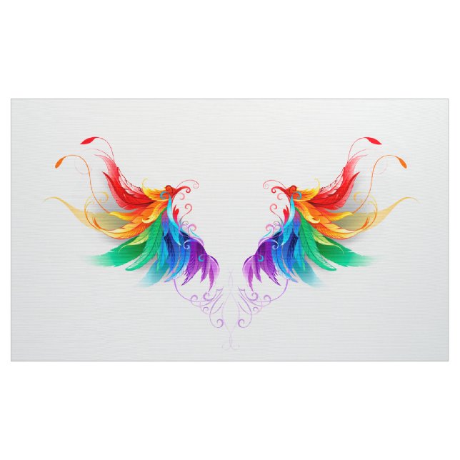 Fluffy Rainbow Wings Fabric (Yard)