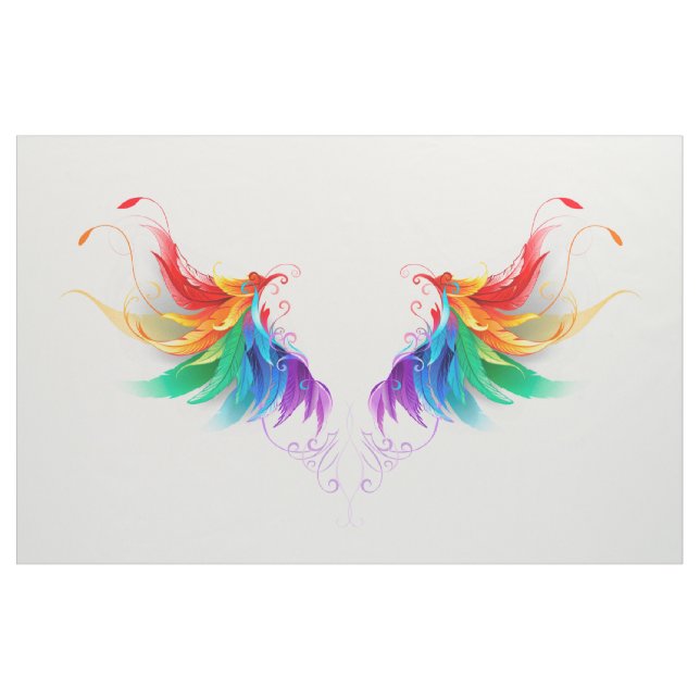 Fluffy Rainbow Wings Fabric (Yard)