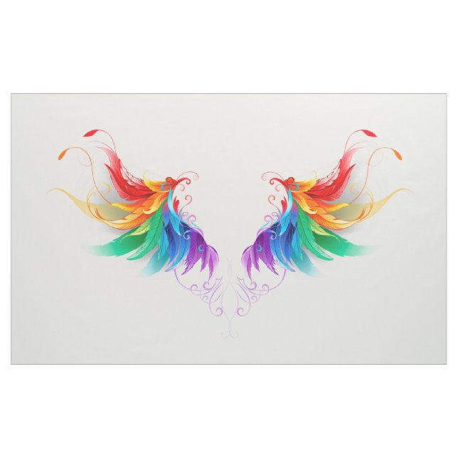 Fluffy Rainbow Wings Fabric (Yard)
