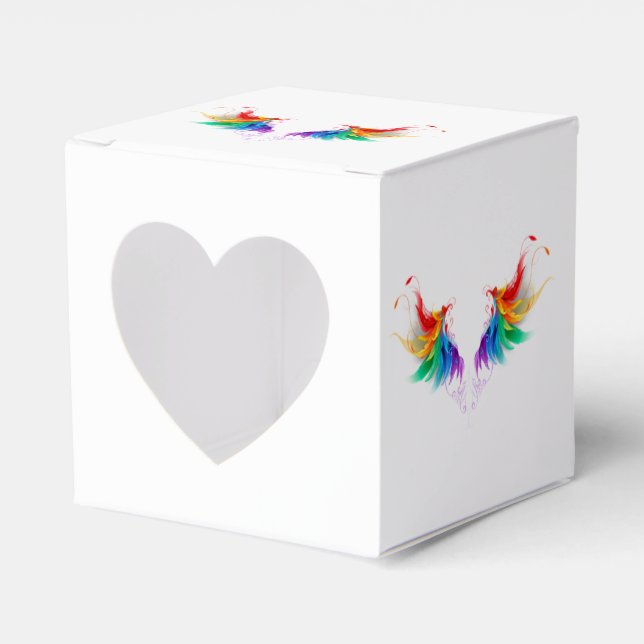Fluffy Rainbow Wings Favour Box (Front Side)