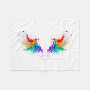 Fluffy Rainbow Wings Fleece Blanket