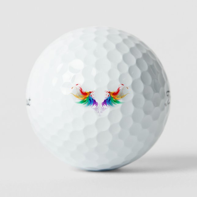 Fluffy Rainbow Wings Golf Balls (Front)