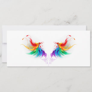 Fluffy Rainbow Wings Holiday Card