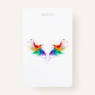 Fluffy Rainbow Wings ID Badge