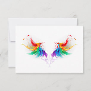 Fluffy Rainbow Wings Invitation