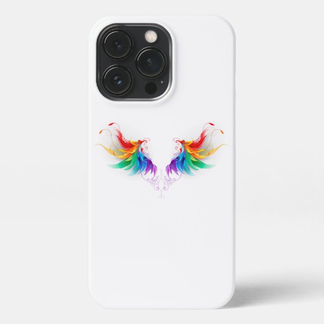 Fluffy Rainbow Wings iPhone Case (Back)