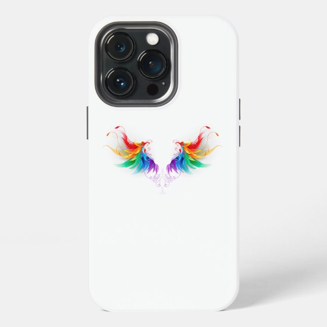 Fluffy Rainbow Wings iPhone Case (Back)