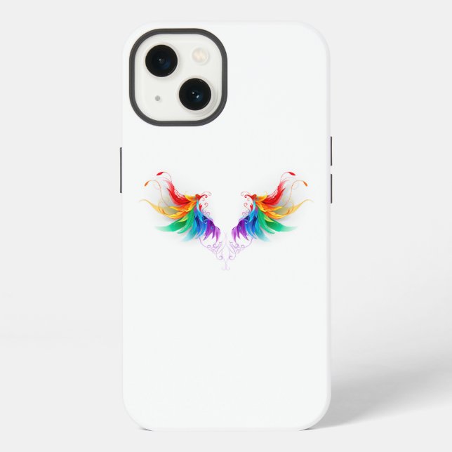 Fluffy Rainbow Wings iPhone Case (Back)