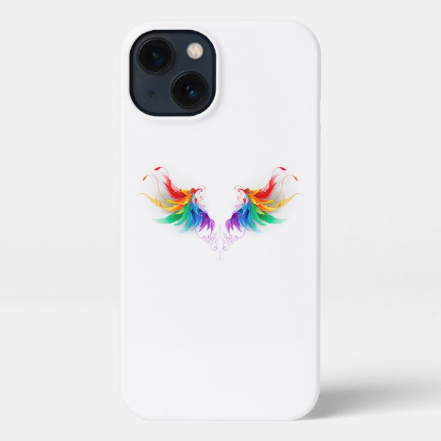 Fluffy Rainbow Wings iPhone Case (Back)