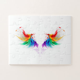 Fluffy Rainbow Wings Jigsaw Puzzle