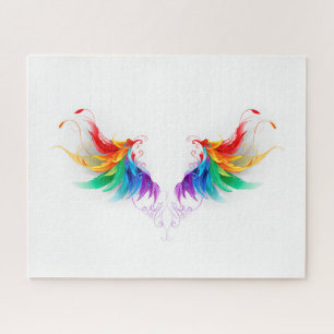 Fluffy Rainbow Wings Jigsaw Puzzle