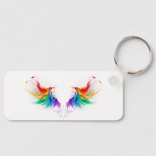 Fluffy Rainbow Wings Key Ring