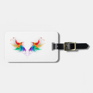 Fluffy Rainbow Wings Luggage Tag