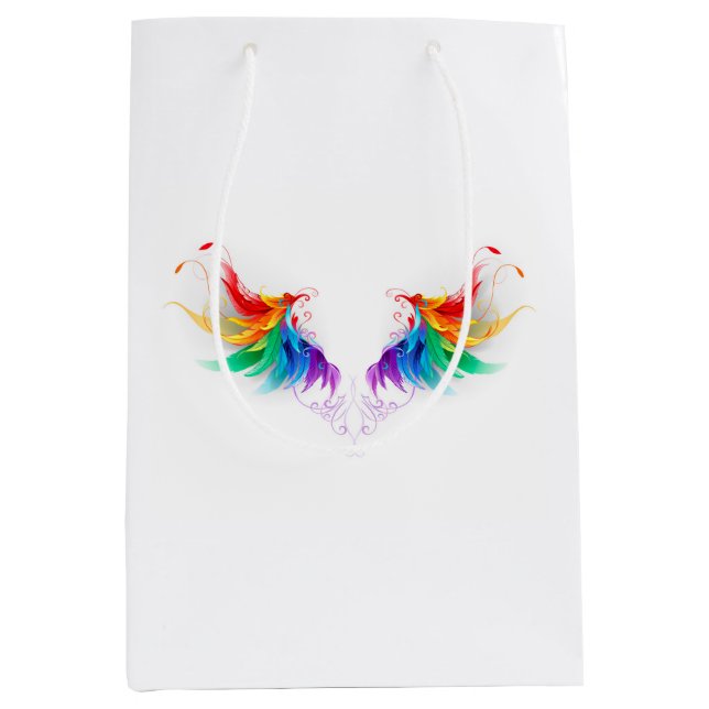 Fluffy Rainbow Wings Medium Gift Bag (Front)