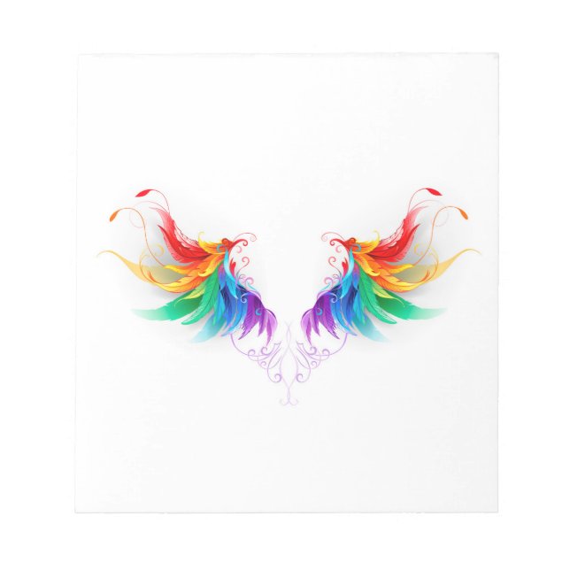 Fluffy Rainbow Wings Notepad (Front)