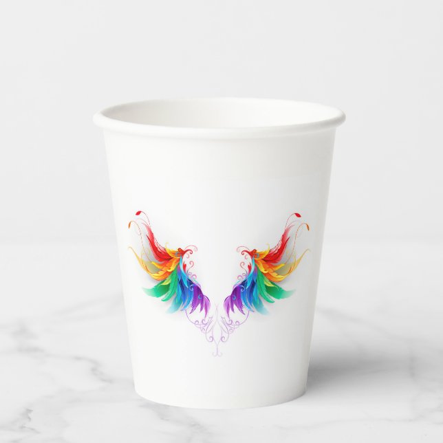 Fluffy Rainbow Wings Paper Cups (Front)