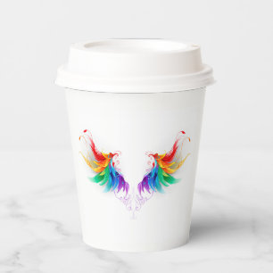 Fluffy Rainbow Wings Paper Cups