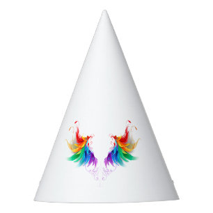 Fluffy Rainbow Wings Party Hat