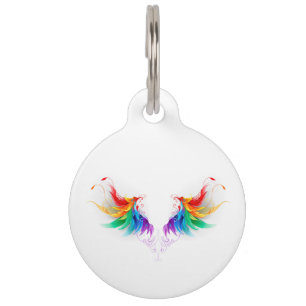 Fluffy Rainbow Wings Pet Tag
