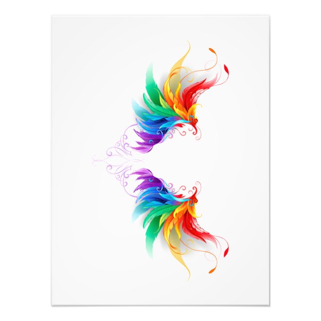 Fluffy Rainbow Wings Photo Print (Front)