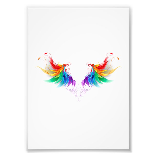 Fluffy Rainbow Wings Photo Print (Front)