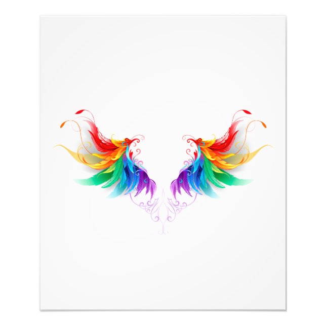 Fluffy Rainbow Wings Photo Print (Front)