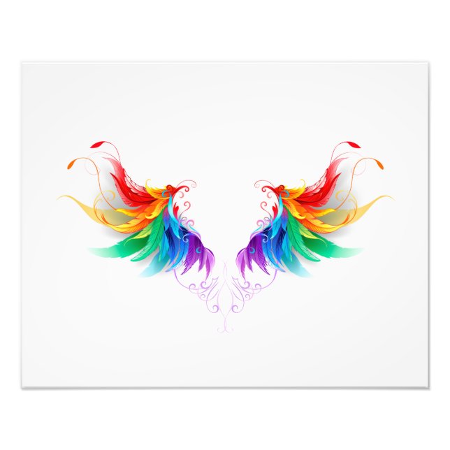 Fluffy Rainbow Wings Photo Print (Front)