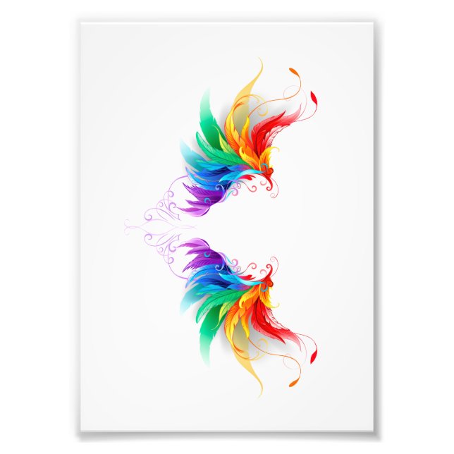 Fluffy Rainbow Wings Photo Print (Front)
