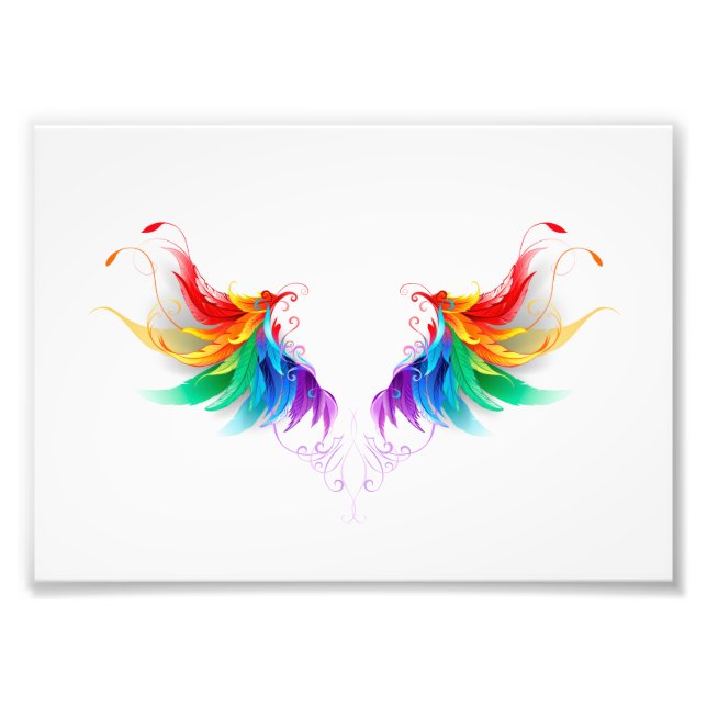 Fluffy Rainbow Wings Photo Print (Front)