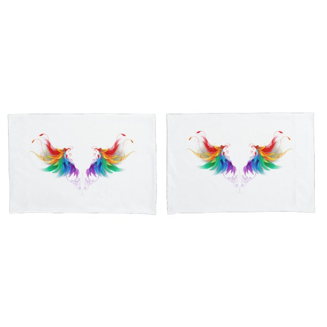 Fluffy Rainbow Wings Pillowcase (Front-Set)