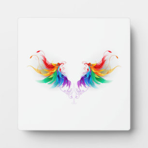 Fluffy Rainbow Wings Plaque