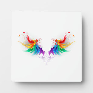 Fluffy Rainbow Wings Plaque