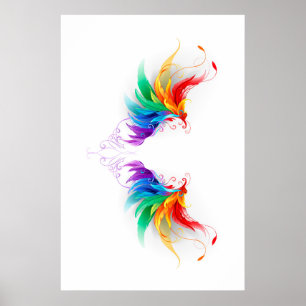 Fluffy Rainbow Wings Poster