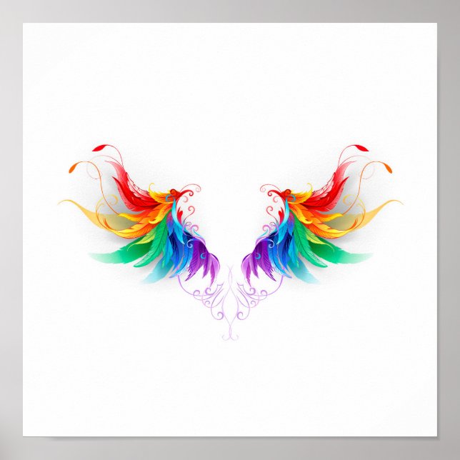 Fluffy Rainbow Wings Poster (Front)