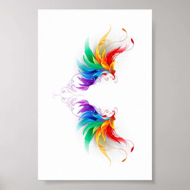 Fluffy Rainbow Wings Poster (Front)