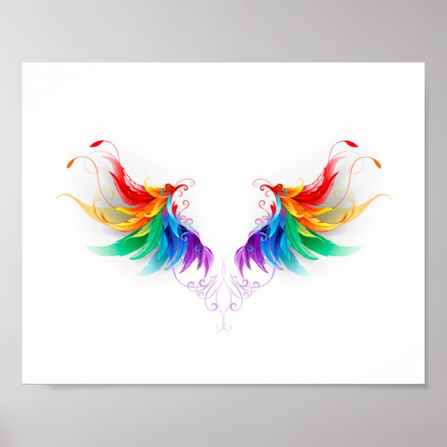 Fluffy Rainbow Wings Poster (Front)