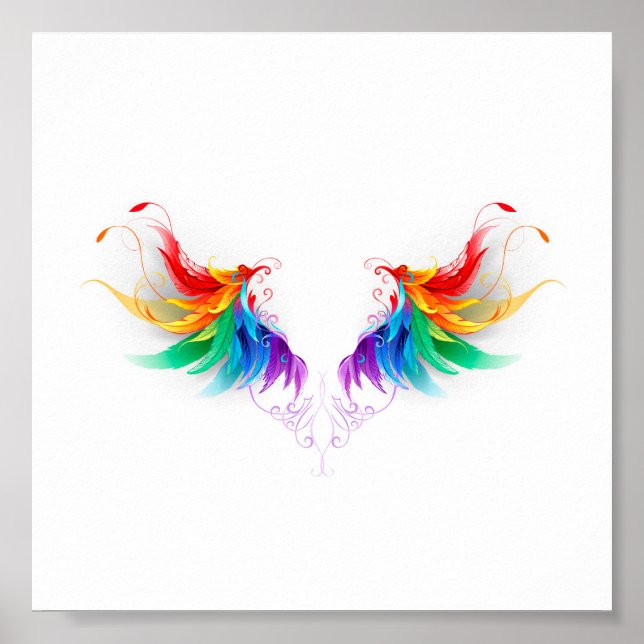 Fluffy Rainbow Wings Poster (Front)