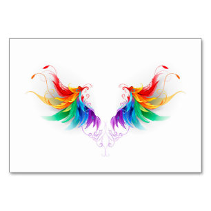 Fluffy Rainbow Wings Table Number