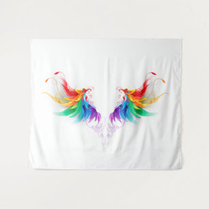 Fluffy Rainbow Wings Tapestry