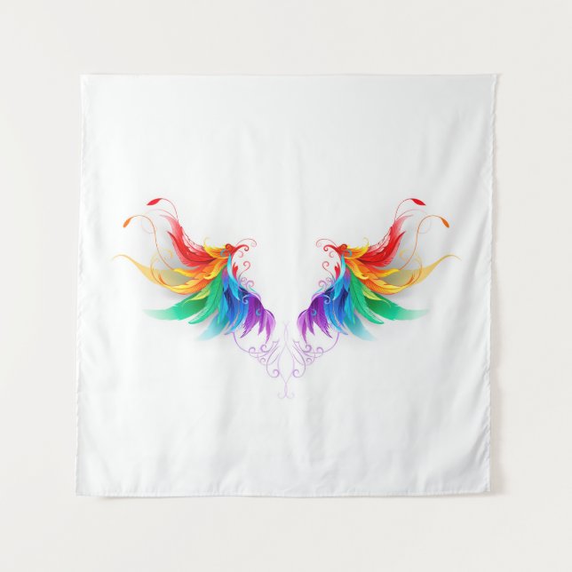Fluffy Rainbow Wings Tapestry (Front)