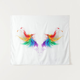 Fluffy Rainbow Wings Tapestry