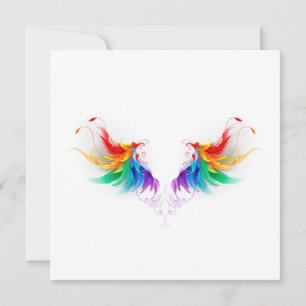Fluffy Rainbow Wings Thank You Card