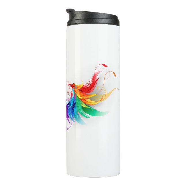 Fluffy Rainbow Wings Thermal Tumbler (Rotated Right)