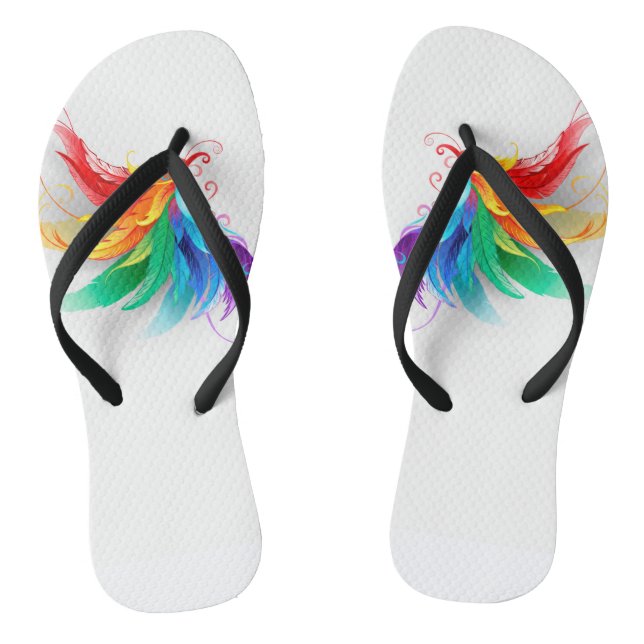 Fluffy Rainbow Wings Thongs (Footbed)