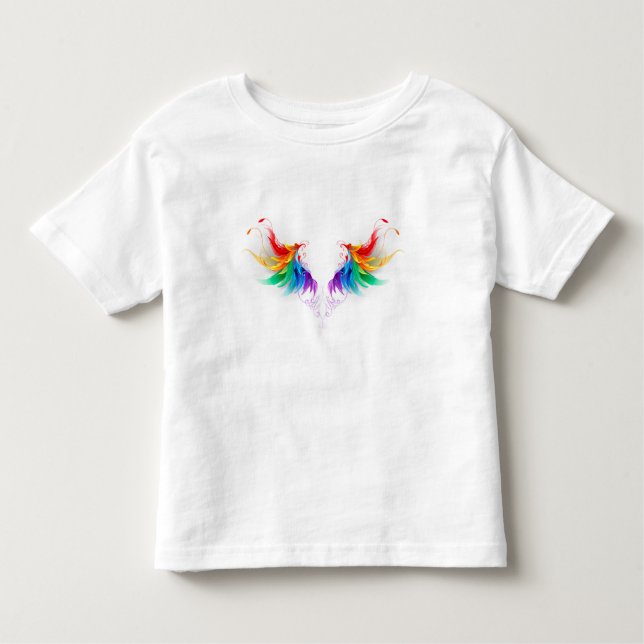 Fluffy Rainbow Wings Toddler T-Shirt (Front)